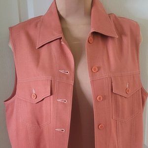 Silk boutique vest coral